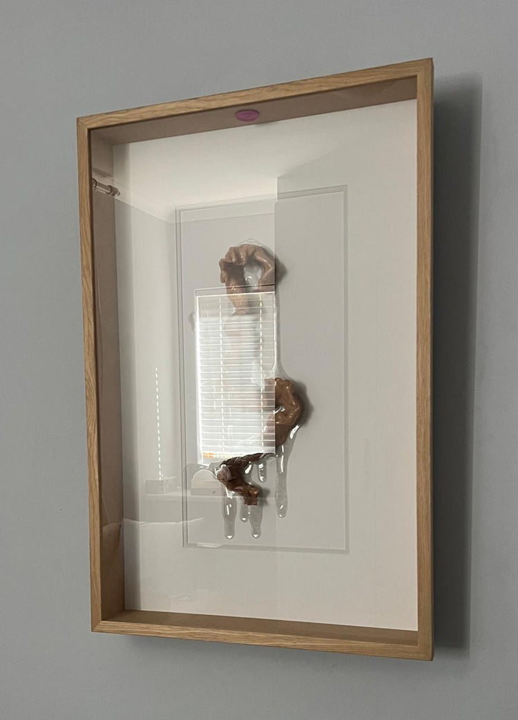 BAMBOO (Sculpture in glass covered boxed frame) - Liezel du Toit