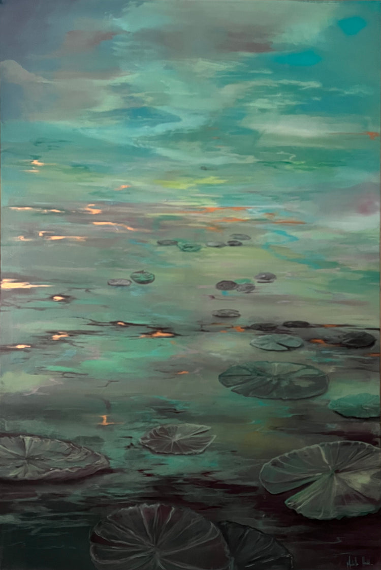 NEBULOUS LILLYPADS (framed) - Michelle Henn